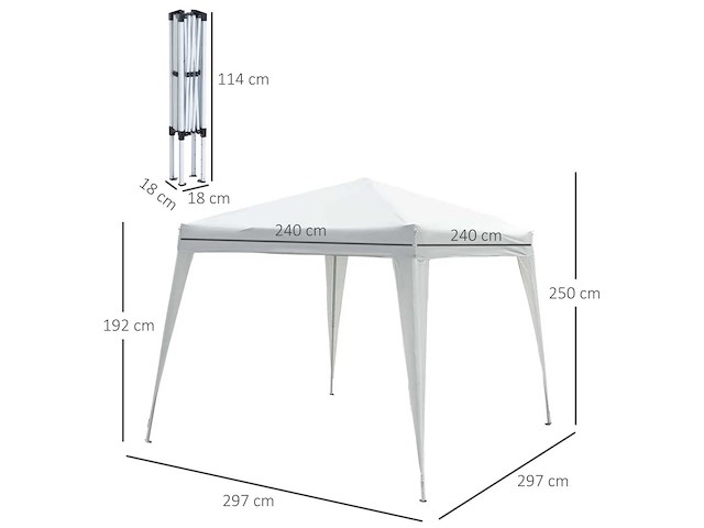 Tonnelle de jardin 3x3m pop up tente pliable acier polyester imperméabilisé - afbeelding 4 van  6