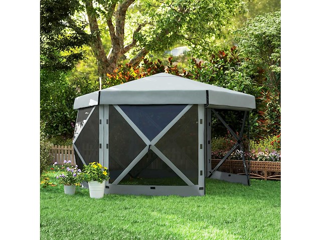 Tonnelle de jardin, chapiteau de jardin avec 5 panneaux en treillis et sac de transport - afbeelding 5 van  8