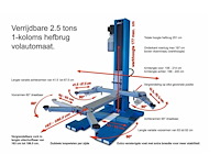 Toolmania 1 koloms hefbrug 2,5t - afbeelding 2 van  8