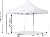 Toolport vouwtent 3x3 m - 2 zijden aluminium barnum opvouwbare tent gazebo-stand paddock ontvangstsschuilplaats pes300 rood - afbeelding 2 van  9