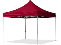 Toolport vouwtent 3x3 m - 2 zijden aluminium barnum opvouwbare tent gazebo-stand paddock ontvangstsschuilplaats pes300 rood - afbeelding 3 van  9