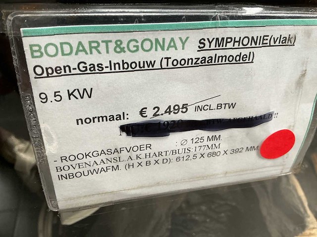 Toonzaalmodel bodart & gonay symphonie (vlak) open verbranding gaskachel - afbeelding 5 van  6