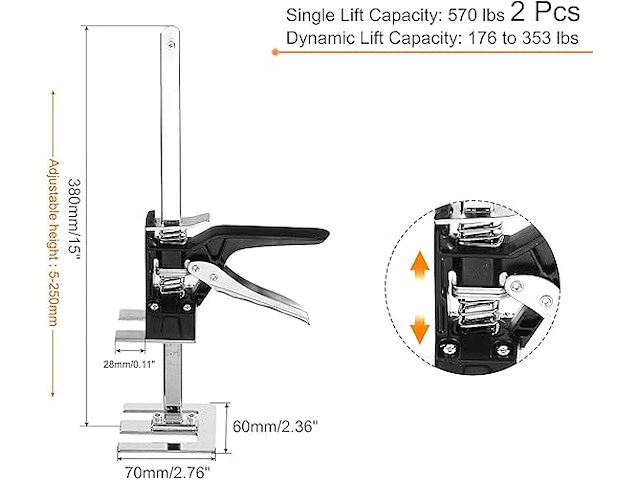 Toosoar meubellifter 38 cm, 2 stuks - afbeelding 2 van  3