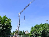 Torenkraan 16 m lang en 14 m hoog, mortelbak, pallethaak en wielenstel. bevindt zich te lommel, afbraak voor eigen rekening. bezichtiging en afhaling op afspraak. (6) - afbeelding 10 van  25