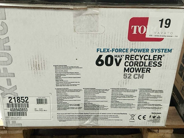 Toro flex-force 60v mulcher grasmaaier - afbeelding 2 van  3