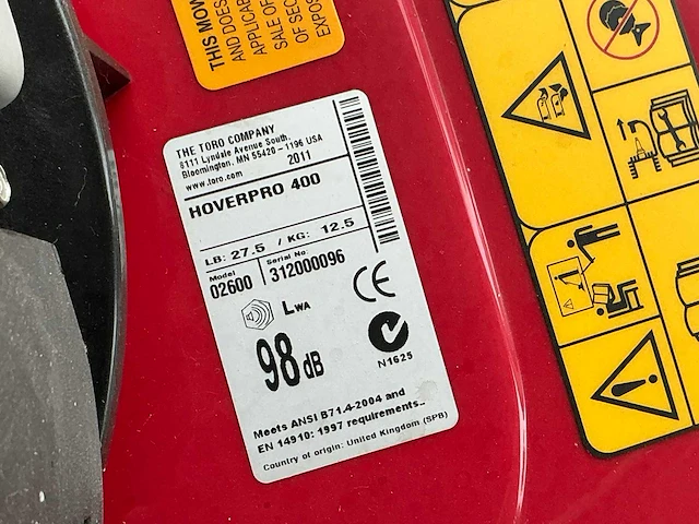 Toro hoverpro 400series zweefgrasmaaier - afbeelding 4 van  5