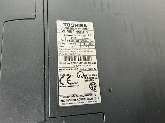 Toshiba vfmb1-4004pl frequentieregelaar (3x) - afbeelding 5 van  7
