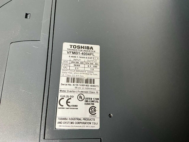 Toshiba vfmb1-4004pl frequentieregelaar (3x) - afbeelding 7 van  7