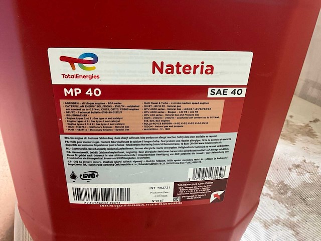 Total energies nateria mp40 motorolie (20 liter) - afbeelding 4 van  5