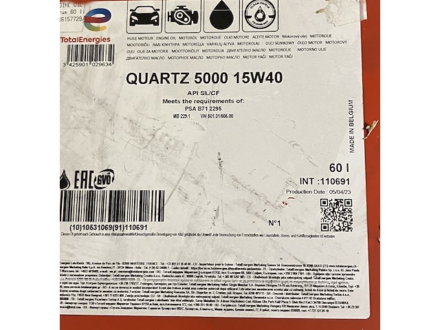 Total quartz 5000 15w40 - afbeelding 2 van  2