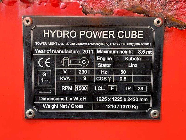Tower light - hydro power cube - lichtmast - afbeelding 21 van  23