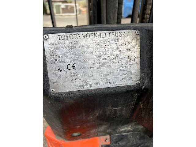 Toyota - 2006 - 7fbmf25 - vorkheftruck - afbeelding 14 van  15
