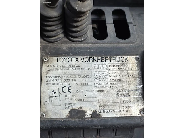 Toyota 02-7fdf30 diesel heftruck 2000 - afbeelding 9 van  18