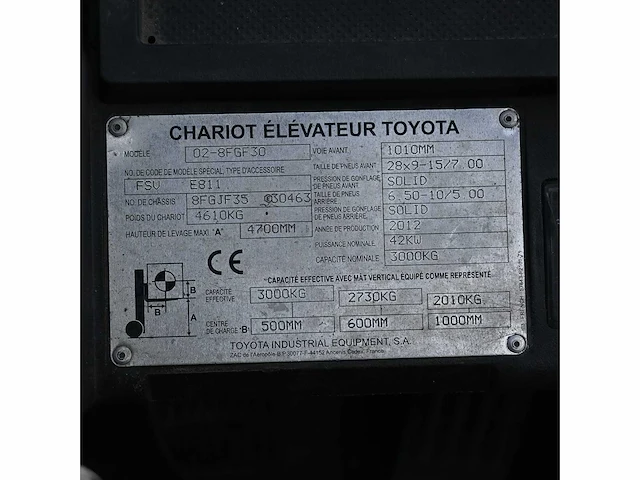 Toyota 02-8fgf30 lpg vorkheftruck - afbeelding 14 van  15