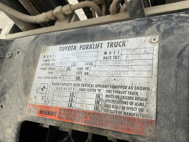 Toyota 42-6f gu25 vorkheftruck - afbeelding 15 van  15