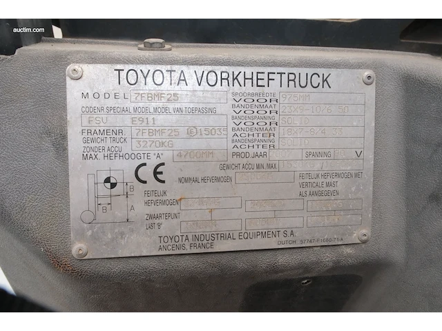 Toyota 7fbmf25 heftruck 2007 - afbeelding 30 van  51