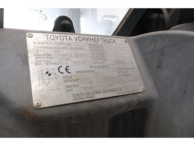 Toyota 7fbmf25 heftruck 2007 - afbeelding 31 van  51