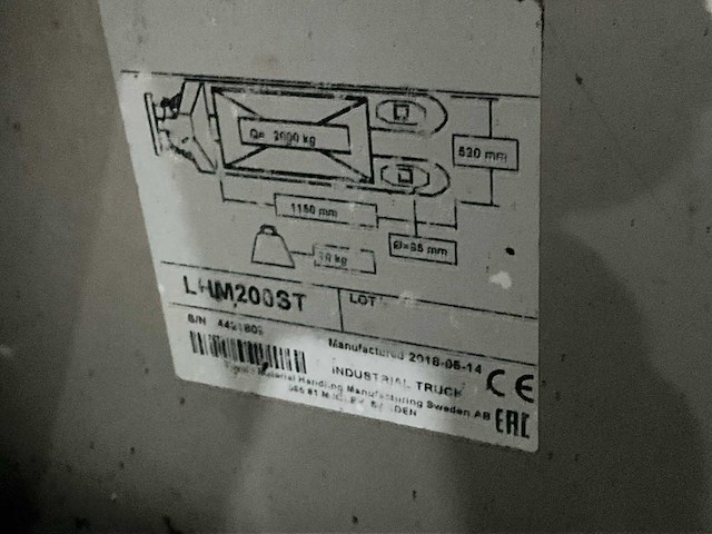 Toyota lhm200st hand hydraulische palletwagen - afbeelding 5 van  5