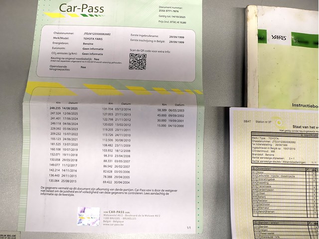 Toyota yaris - jtdjv123500082682 - 1999 - afbeelding 15 van  23