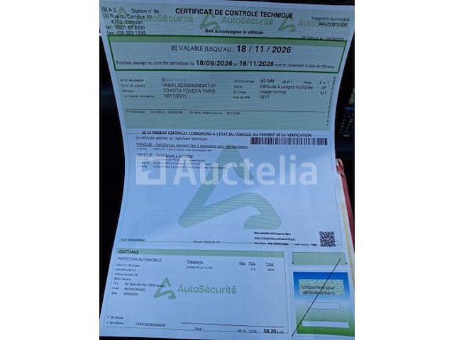 Toyota yaris auto (2011-94,079 km-vin:vnkkl3d300a006307) - afbeelding 10 van  22