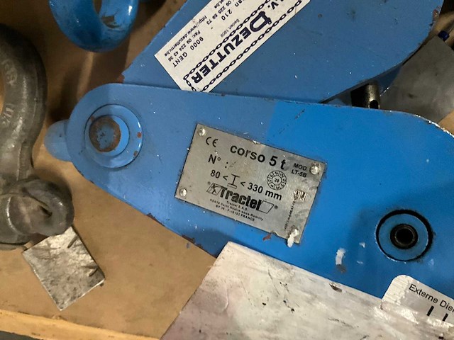 Tractel corso 3/5t. plaatklemmen (3x) en takels crosby - afbeelding 13 van  14