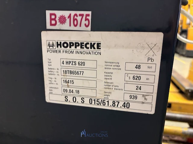 Tractiebatterij hoppecke - afbeelding 3 van  7