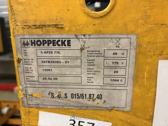 Tractiebatterij hoppecke - afbeelding 4 van  6