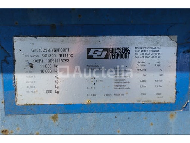Trailer gheysen&verpoort rc1110 (2009-vin:ya9r1110c91115793) - afbeelding 10 van  31
