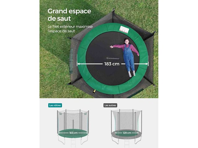 Trampoline ø 183 cm groen - afbeelding 3 van  6