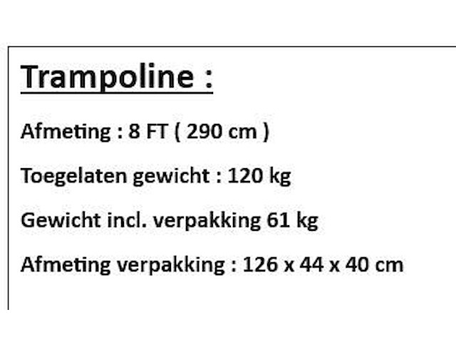 Trampoline 290cm - afbeelding 2 van  2