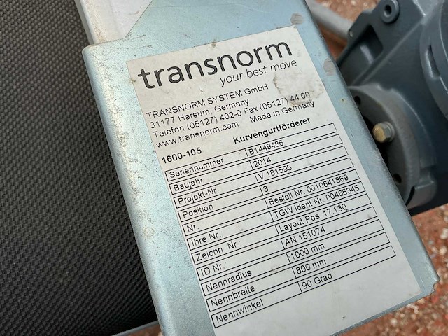 Transnorm transportband bocht - afbeelding 5 van  5