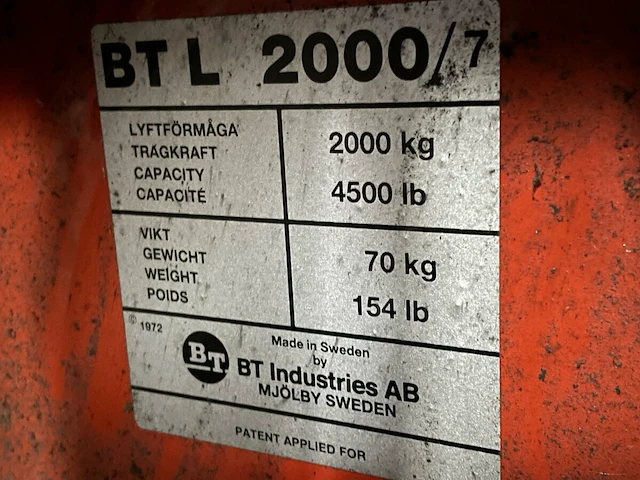 Transpallet bt - afbeelding 3 van  3