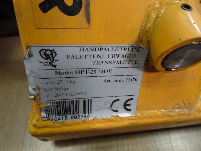 Transpallet + metalen transportkar - afbeelding 4 van  5