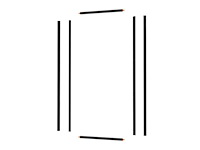 Transparant schuifdouchecompositieglas, 160 x h190 cm + zwart profiel - afbeelding 2 van  3