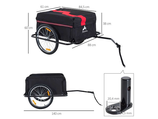 Transporttrailer, vrachtfiets, trekstang inbegrepen - afbeelding 4 van  6