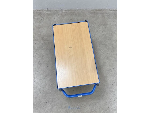 Transportwagen / serveerwagen met 2 legborden – blauw - afbeelding 4 van  4