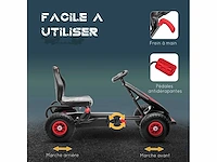 Trap-kart voor kinderen 3-standen verstelbare stoel, handrem kind van 5 tot 12 jaar rood zwart - afbeelding 5 van  5