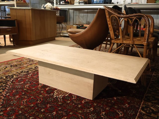 Travertijn salontafel - afbeelding 1 van  5