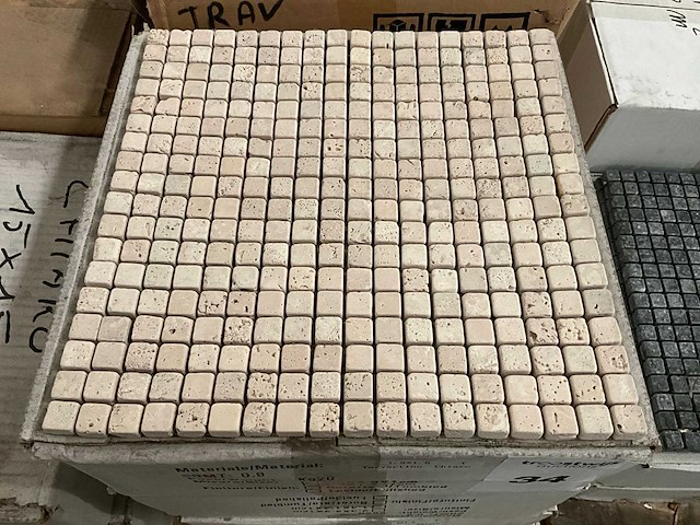 Travertin chiaro mozaïek tegel - afbeelding 1 van  3