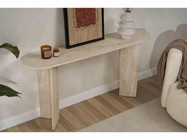 Travertine, console, travertine, 100% melamine - afbeelding 3 van  3