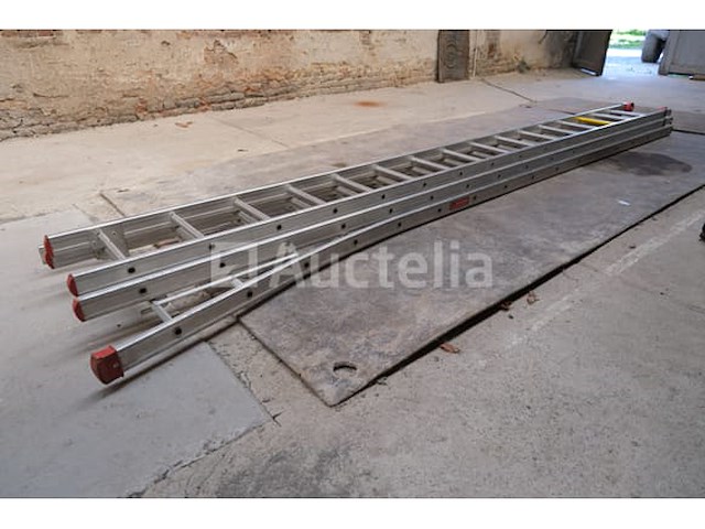 Travhymat 3x16 aluminium drievoudige ladder - afbeelding 2 van  7