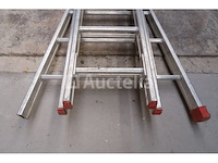 Travhymat 3x16 aluminium drievoudige ladder - afbeelding 5 van  7
