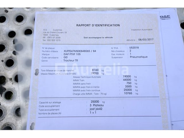 Trekker-eenheid daf xf 105.410 (2010-600.502 km) - afbeelding 24 van  33