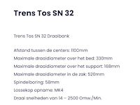 Trens sn 32 horizontale draaibank - afbeelding 4 van  17