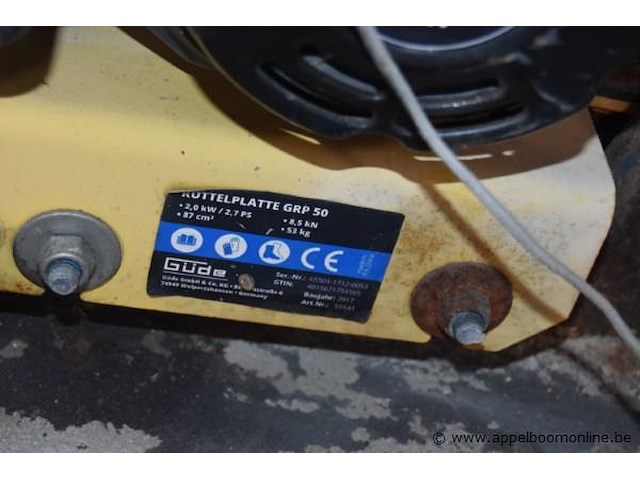 Trilplaat, güde, grp 50, 2.0 kw, werking niet gekend - afbeelding 2 van  2