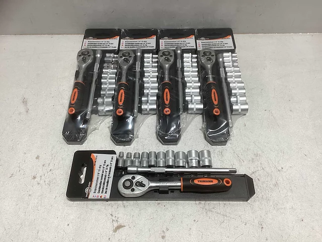 Trimann dopsleutelset 1/4 12 delig (5x) - afbeelding 1 van  1