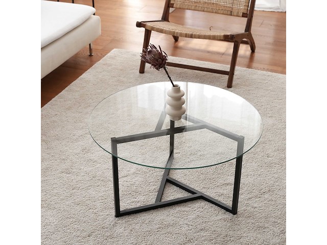 Trio g salontafel | metalen frame | transparant, zwart - afbeelding 2 van  7