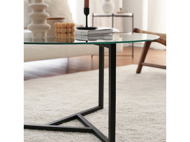Trio g salontafel | metalen frame | transparant, zwart - afbeelding 3 van  7