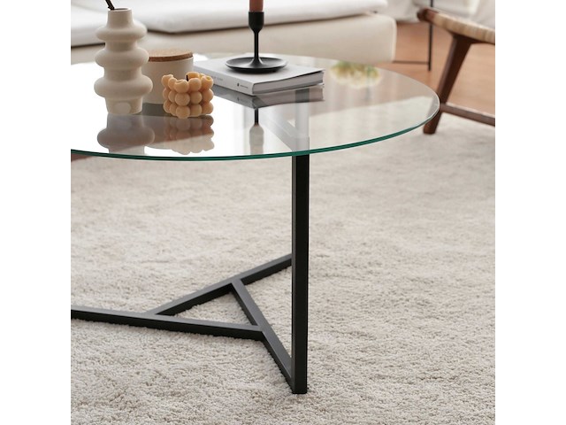 Trio g salontafel | metalen frame | transparant, zwart - afbeelding 5 van  7