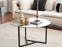 Trio g salontafel | metalen frame | transparant, zwart - afbeelding 1 van  7